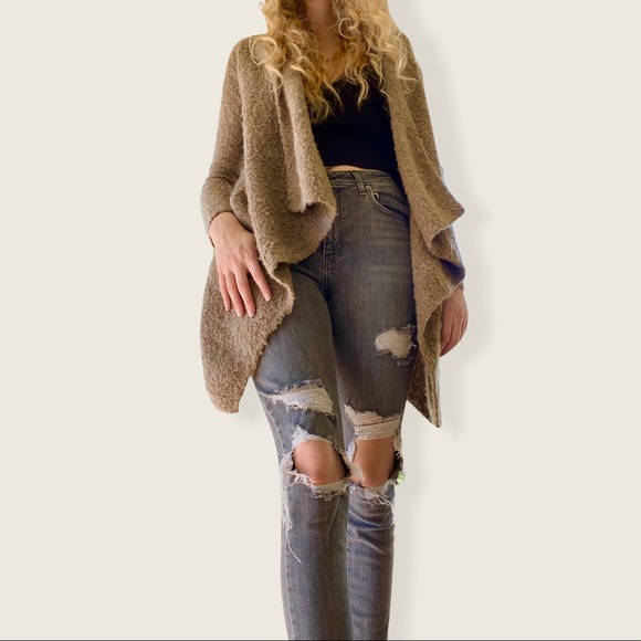 Joie High Low Flowy Cardigan Sweater Tan XS - Picture 2 of 8